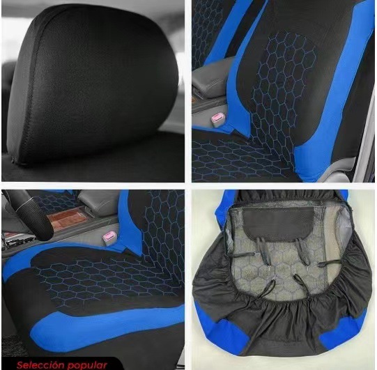 Cross-Border Temu Amazon Mexico Bracket Football Style Hexagonal Universal Five-Seater Car Fabric Seat Cover