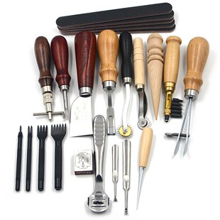 New Power Leather Tool Set DIY Handmade Leather Goods Hand Sewing Set Leather Handmade Set Art 10 Types 18 Pieces Set