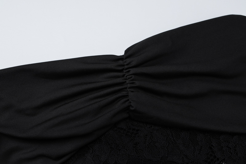 Black Sheer Lace Off Shoulder Maxi Dress Image 7