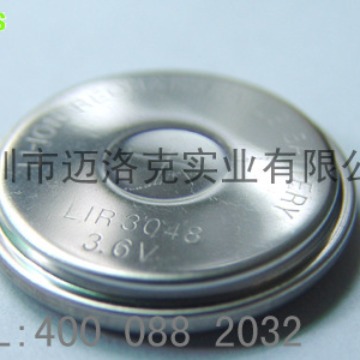 厂家直销LIR3048 3.6V纽扣电池深圳电池厂家 纽扣式充电电池