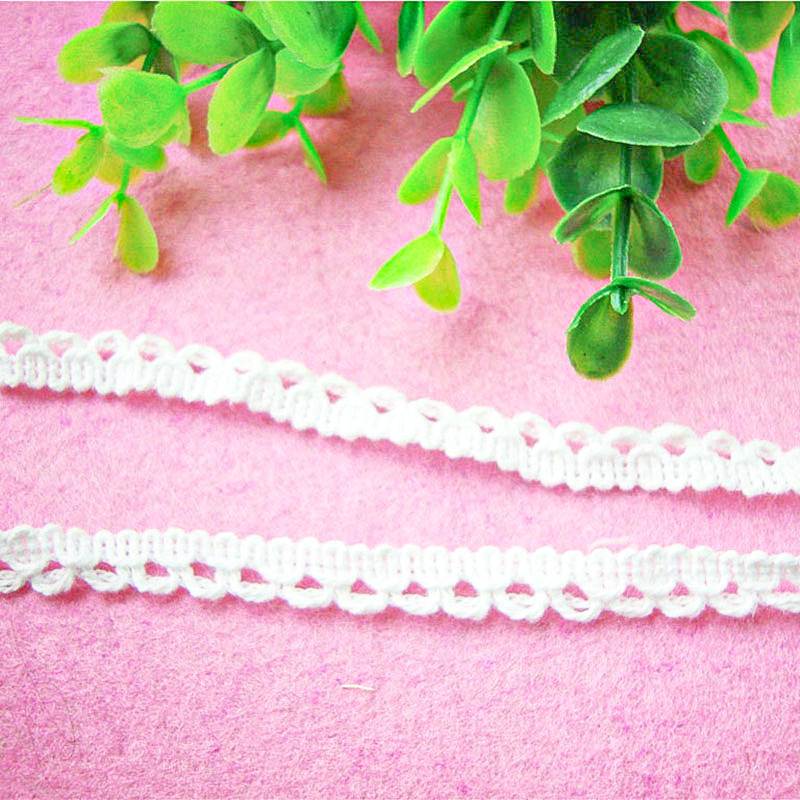 1cm棉线花边窄条码蕾丝 手工袖口领口家纺窗帘服饰辅料小条码直销