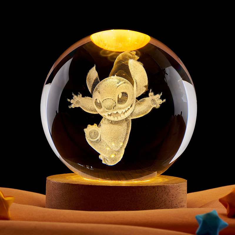 Estrella de noche lámpara de cristal bola de regalo de cumpleaños creativo para chicas para enviar a amigos de clase significativos novio decoración de mesa