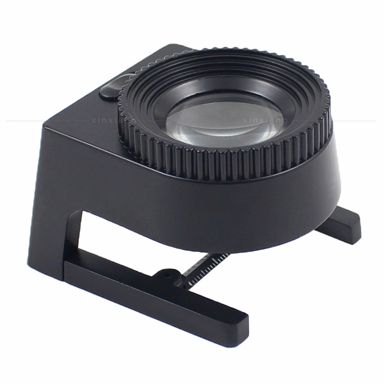 15 раз цинковый сплав со шкалой измерения 3LED складной ткани текстильной печати пластины делая точка увеличительное стекло