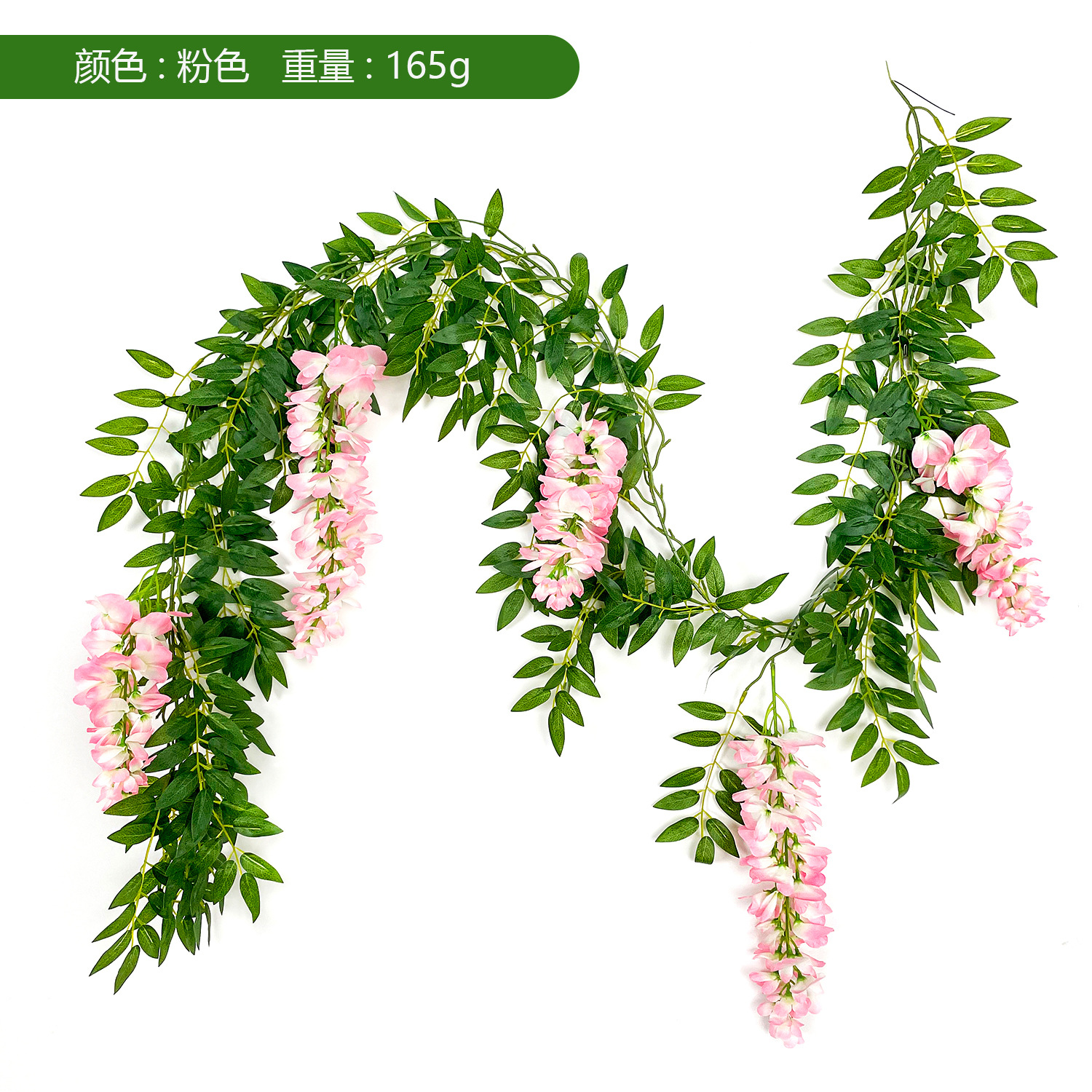 Simulación wisteria arco de boda decoración flor de frijol Simulación flor de wisteria hojas verdes Simulación flor de frijol