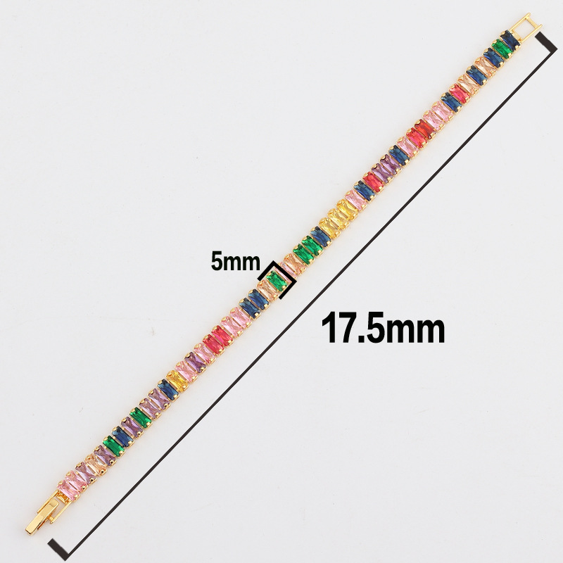 Fashion Rectangle Copper Bracelets Inlay Zircon Copper Bracelets