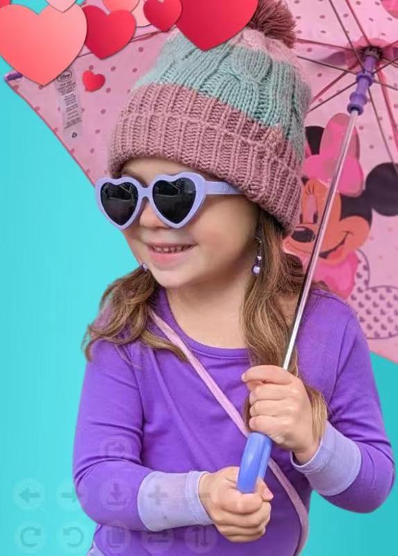 50g Weight Full Frame Glasses Structure Sunglasses Classification Ac, UV400 Protection Lens Material Special-Shaped Mirror Glasses Style Casual, Travel Occasion Heart Shape Pattern Children Unisex Gender Cute, Sweet Style Grey, White Color Cute Sweet Heart Shape Ac UV400 Protection Special-Shaped Mirror Full Frame Kids Sunglasses 1