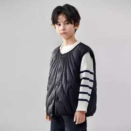 儿童羽绒马甲2024新款男童女童轻薄内胆小童大童秋冬外穿坎肩背心