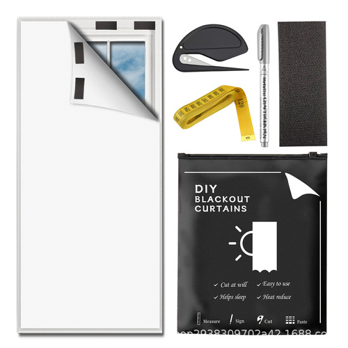 Portable light-shielding curtains, sunscreen bedroom white with Velcro, no drilling required for light shielding