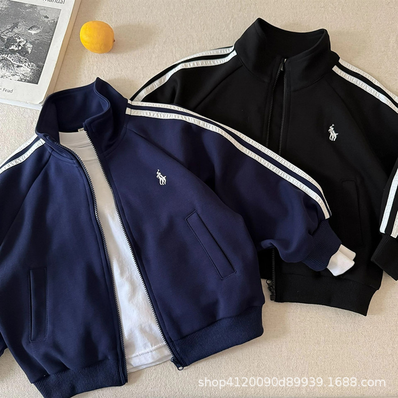 Wholesale Kidsren's Zipper Cardigan Jacket Autumn and Winter Korean Style Boys' Versatile Jacket Girls' Spring & Fall Baby Tops