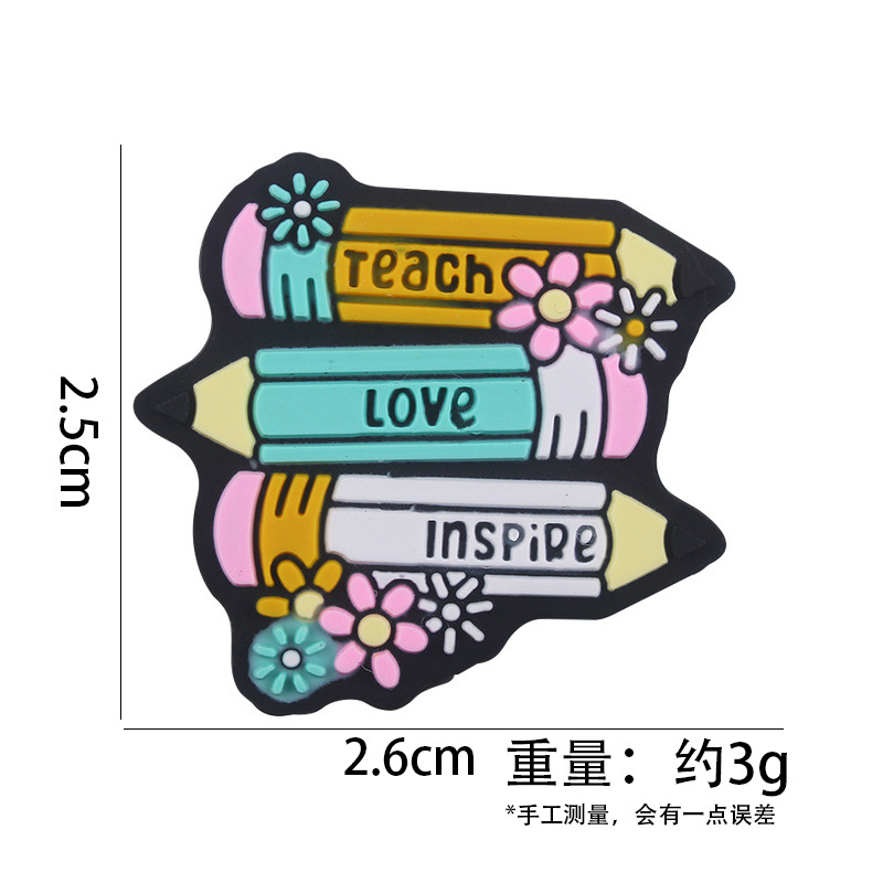 Nuevos bebés dibujos animados Día de San Valentín tres lápices pequeños dientes creativos DIY bebé molar chupeta accesorios de cadena