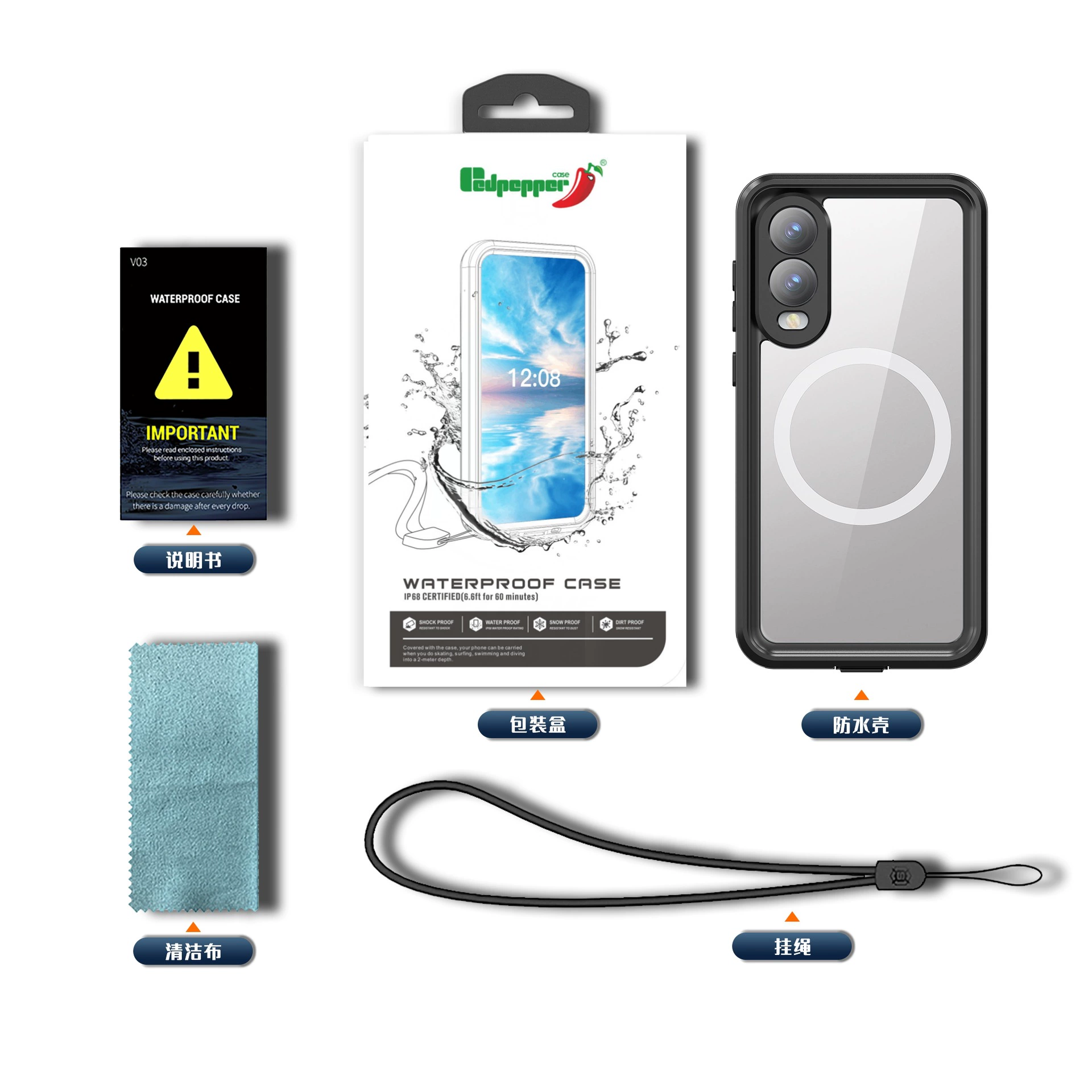 Водонепроницаемый чехол для Samsung Galaxy 25 edge: плавание, дайвинг и защита на открытом воздухе от падений.