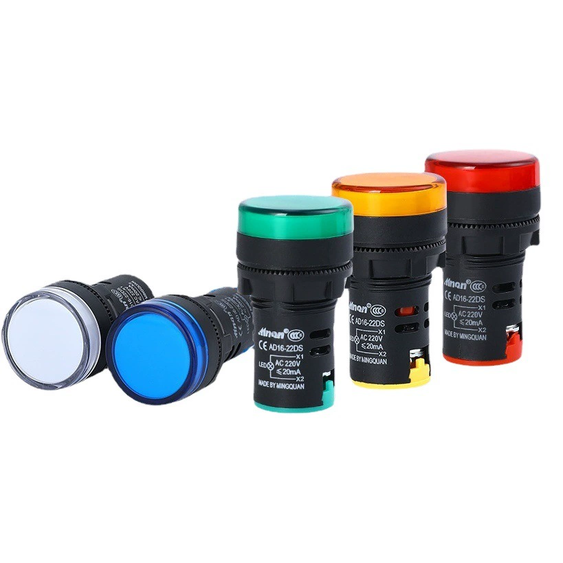Прямые поставки с завода: светодиодный индикатор питания/сигнальная лампа AD16-22DS, красный, зеленый, желтый, синий, белый, 22 мм, двухцветный.