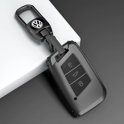 Car key bag case Sagitar Bora Tiguan langxing - type-c-frosted-gray-key-case-black-hanging-buckle
