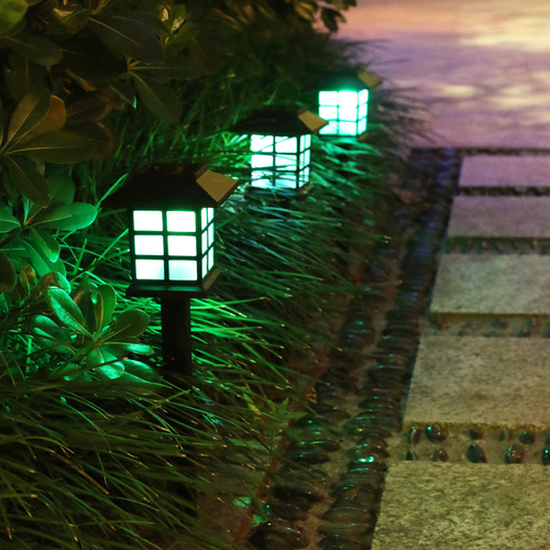 Solar LED lawn light small house light outdoor mini solar light rainproof small palace light courtyard garden light