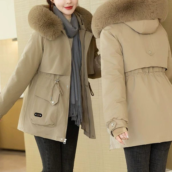 Живая лапша съемная хлопчатобумажная одежда 2024 новый толстый зимний женский короткий куртка