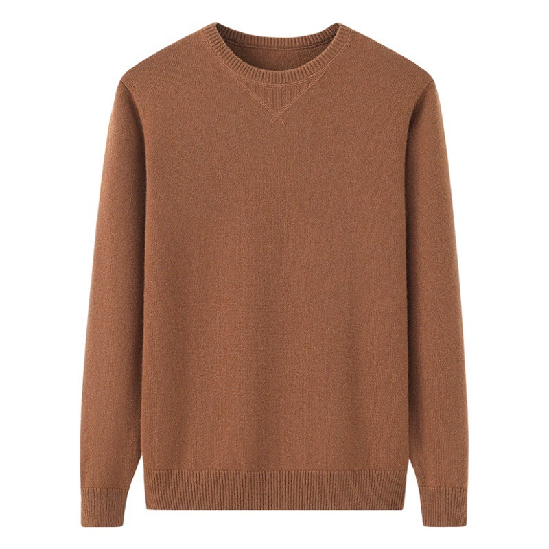 Толстый круглый воротник чистый кашемировый свитер мужской зимний новый дикий свитер бренда молодой декоративный пуловер свитер теплый