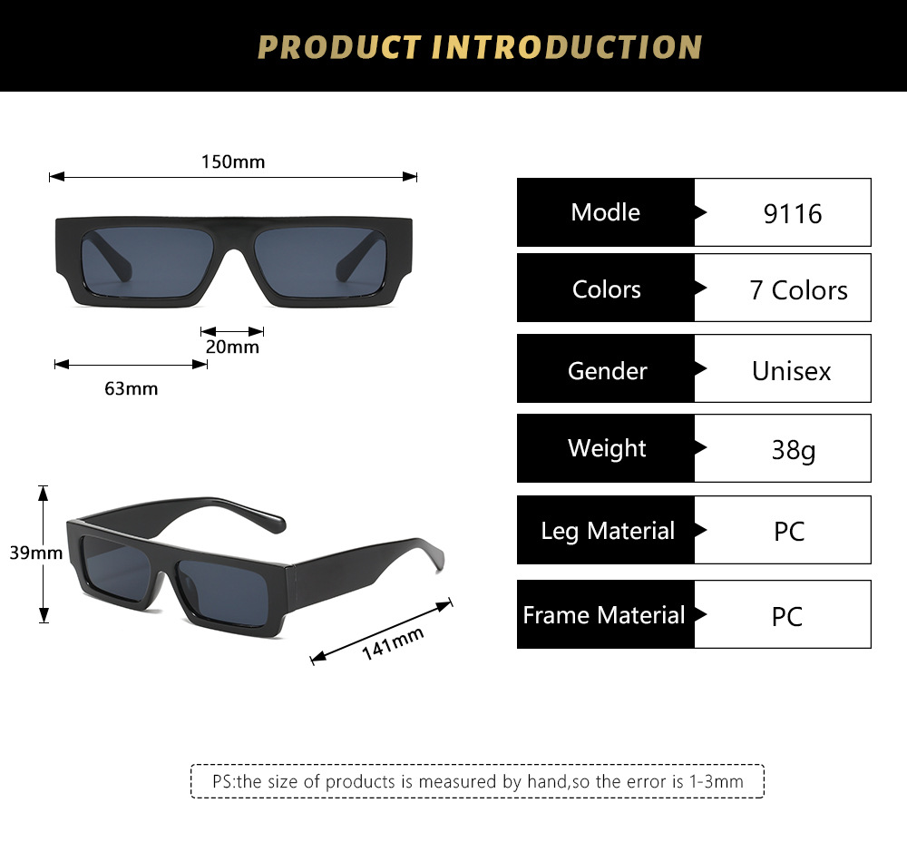 55g Weight Full Frame Glasses Structure Sunglasses Classification Ac, UV400 Protection Lens Material Square Glasses Style Street Occasion Solid Color Pattern Women'S Gender Cool Style Style Grey, Pink, Black Color Cool Style Solid Color Ac UV400 Protection Square Full Frame Women's Sunglasses 4