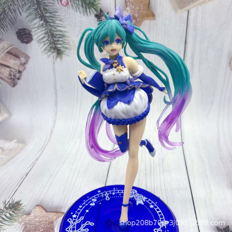 Figura de Hatsune Miku, Conejita de Pelo Largo, Chica Bonita Bidimensional, Decoración de Escritorio, Modelo Mini
