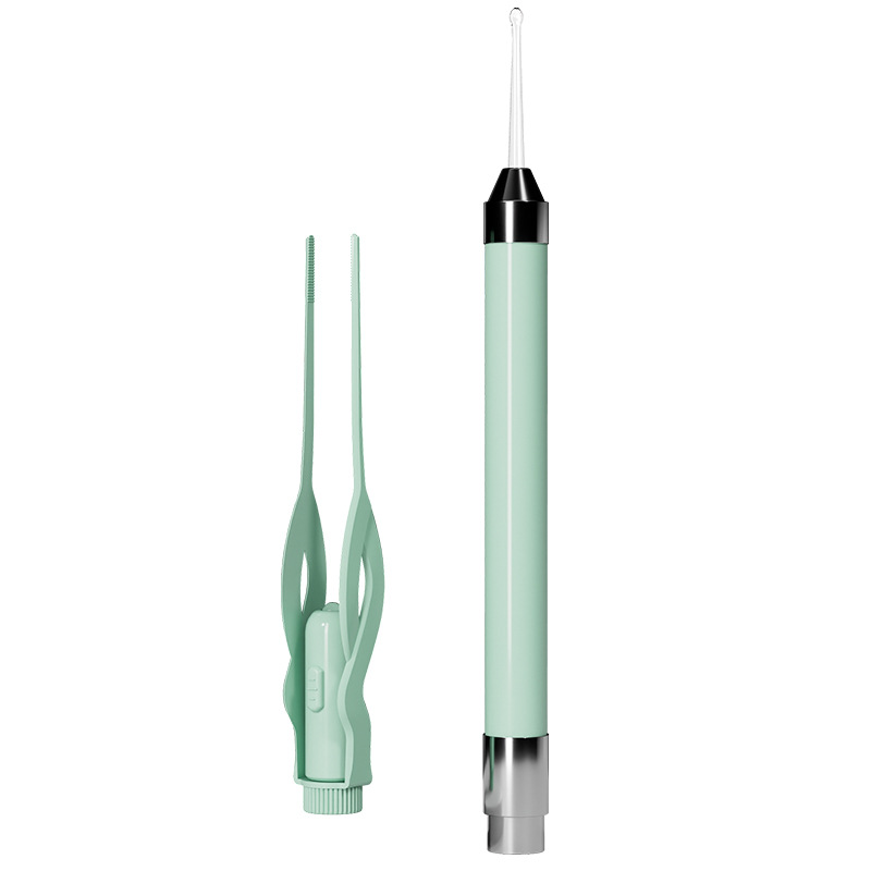 Pinzas de oreja emisoras de luz de acero inoxidable bebé oreja recogiendo artefacto cuchara de oreja emisora de luz traje herramienta de excavación de oreja para niños con luz