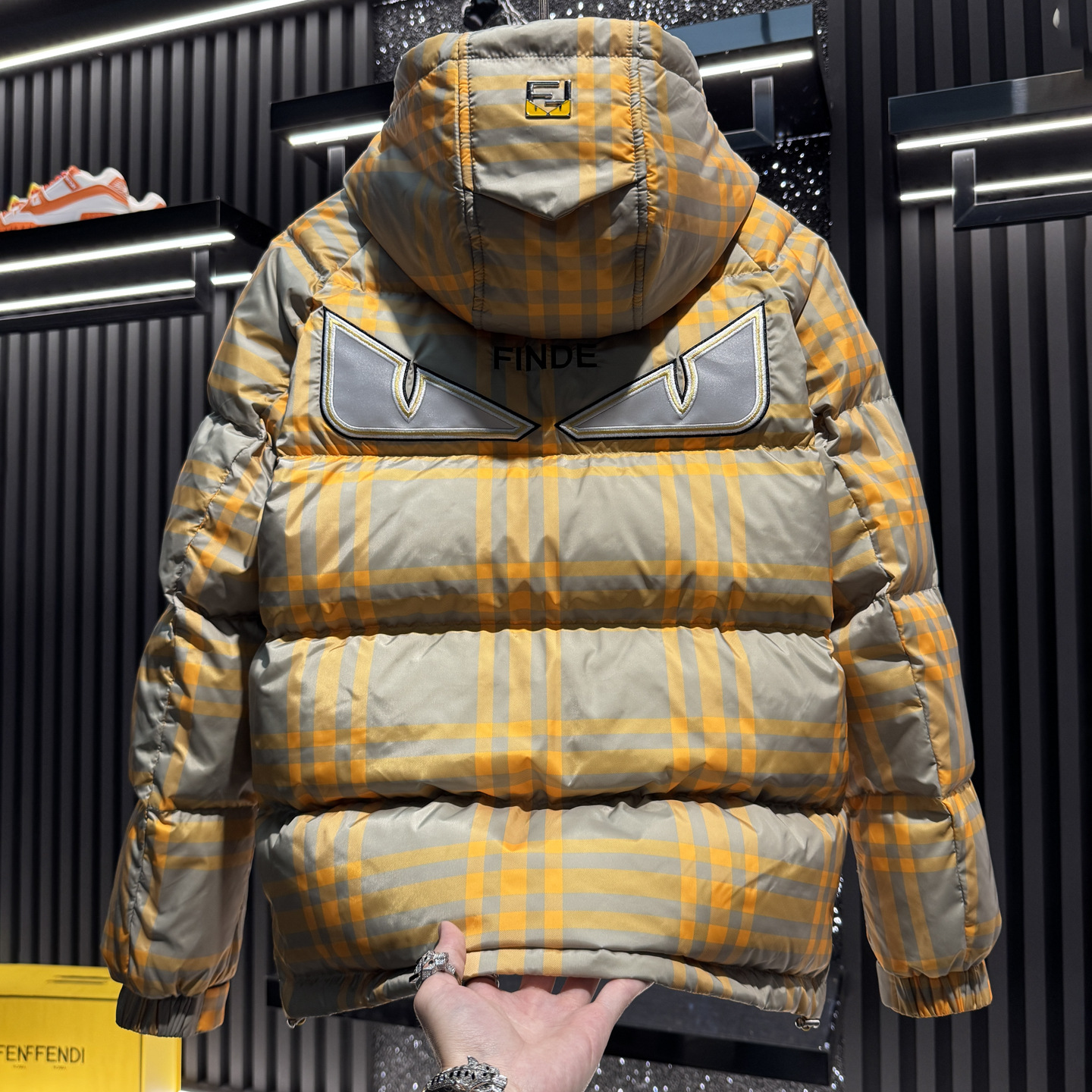 European High-End Plaid Hooded down Jacket for Men Winter Thickeneded 2025 New Trendy Brand Men's 90 White Duck down Jacket