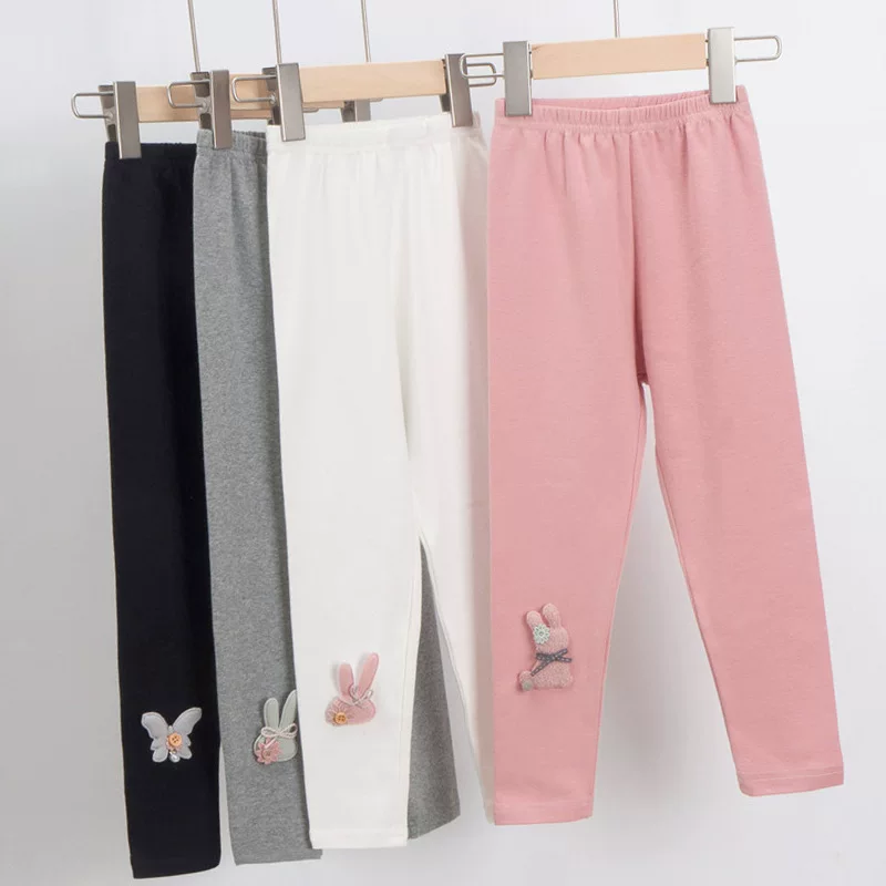 Woolen leggings, cartoon children's knitted elastic colored trousers