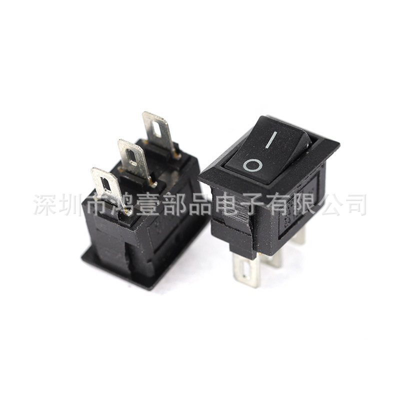 KCD1-13电源开关 2档大电流ON-OFF电器开关 黑色按钮10A开关