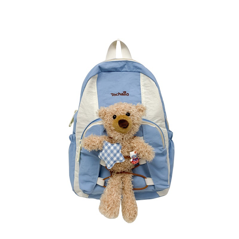 Jardín de infantes bolsas escolares de dibujos animados lindos osos muñecas mochilas para niños y niñas