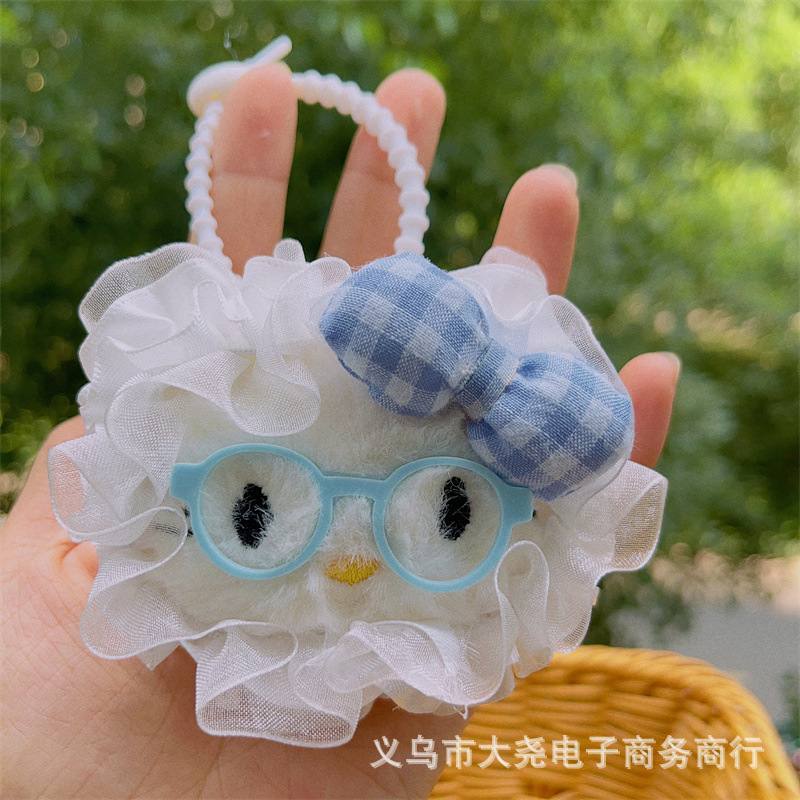 原创蕾丝可爱少女KT高颜格子草莓小猫包包手机小众钥匙扣挂件辅料|undefined