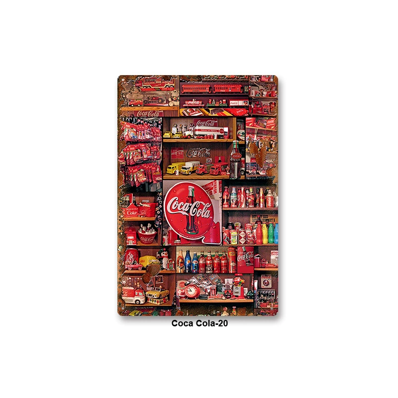 Металлическая настенная табличка Coca Cola, жесть 20×30 см, винтажный ретро стиль