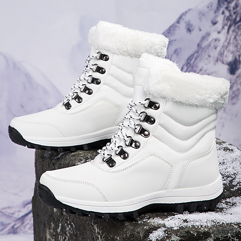 Botas de algodón de invierno para mujeres al aire libre más vello grueso calentamiento botas de nieve de comercio exterior zapatos de mujer de tamaño grande