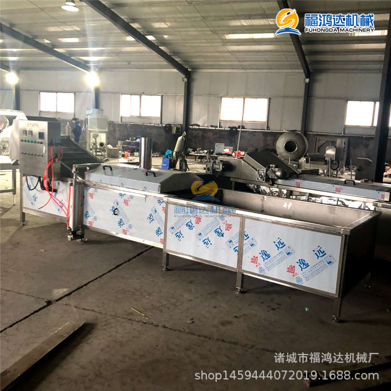 入料段四个人定性的馓子油炸锅 网带式炸馓子油炸机 大馓子油炸线