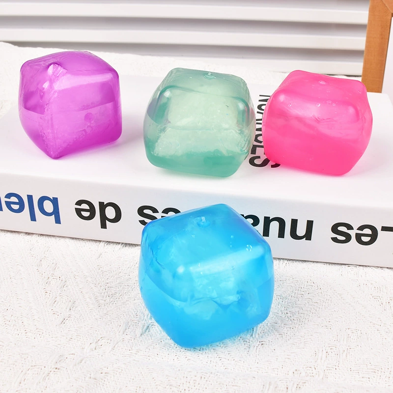 Игрушка слайм «Лёд», 5×5×5 см, антистресс, сенсорная, разноцветная