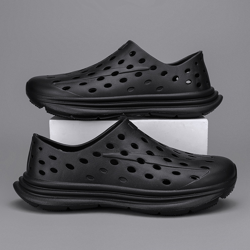 Primavera y verano hueco zapatos huecos para hombres zapatillas transpirables EVA zapatillas de playa de moda casuales suaves