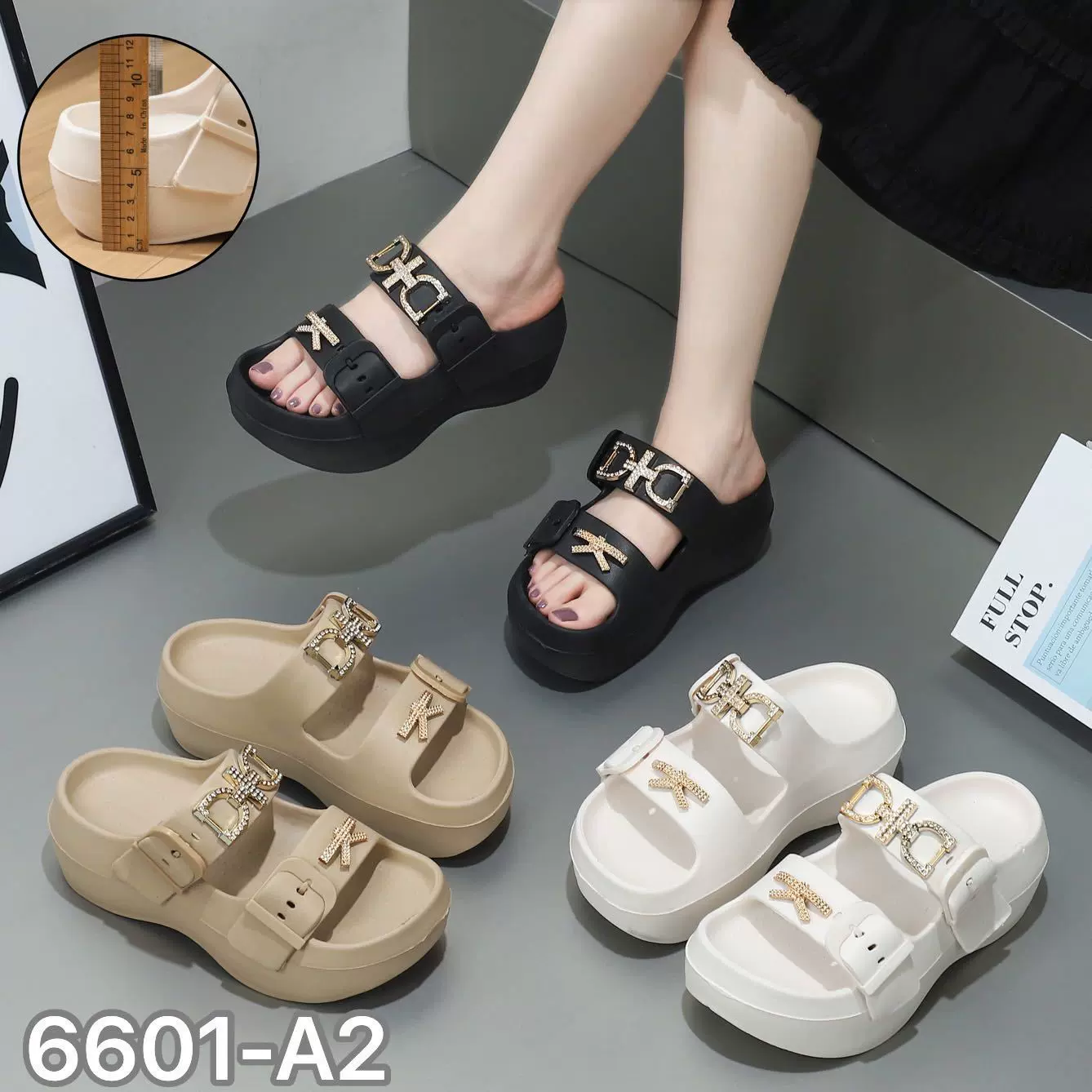 2025年新款双带拖女士学生厚底沙滩鞋夏季家用居家凉鞋软底外穿鞋