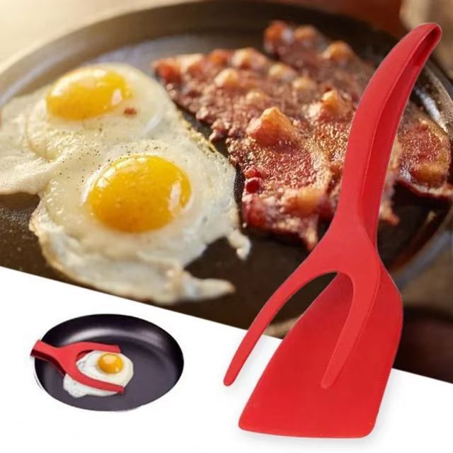 卸売りナイロン牛すりクリップ家庭用キッチン二合一魚焼き卵反転シャベル焼きパン焼き食べ物クリップ|undefined