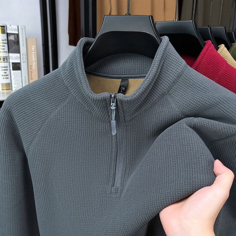 秋冬立领拉链毛衣针织开衫男士卫衣加厚保暖外套冬季抗起球