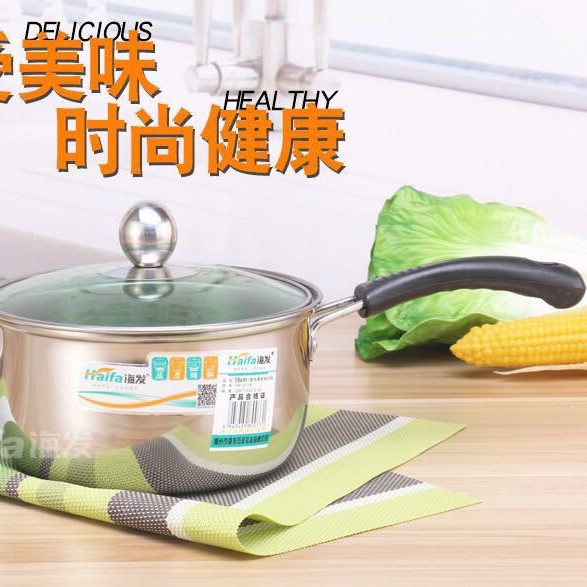 Haifa olla de leche de acero inoxidable olla de sopa de fideos espesados olla de leche pequeña Mini olla pequeña de fideos instantáneos suplemento alimenticio olla Cocina de Inducción de gas