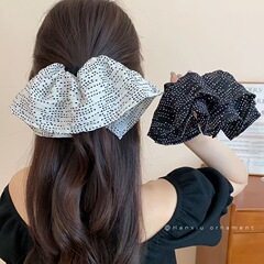 小さな水玉模様のスカートスタイルのヘアゴム、韓国風の優しいローポニーテールヘアロープ、花の高弾性ヘアゴム