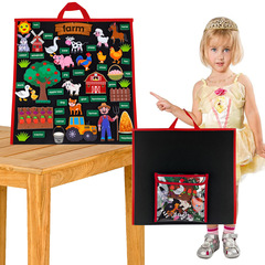 Handheld foldable standable felt board stories with farm story felt pieces