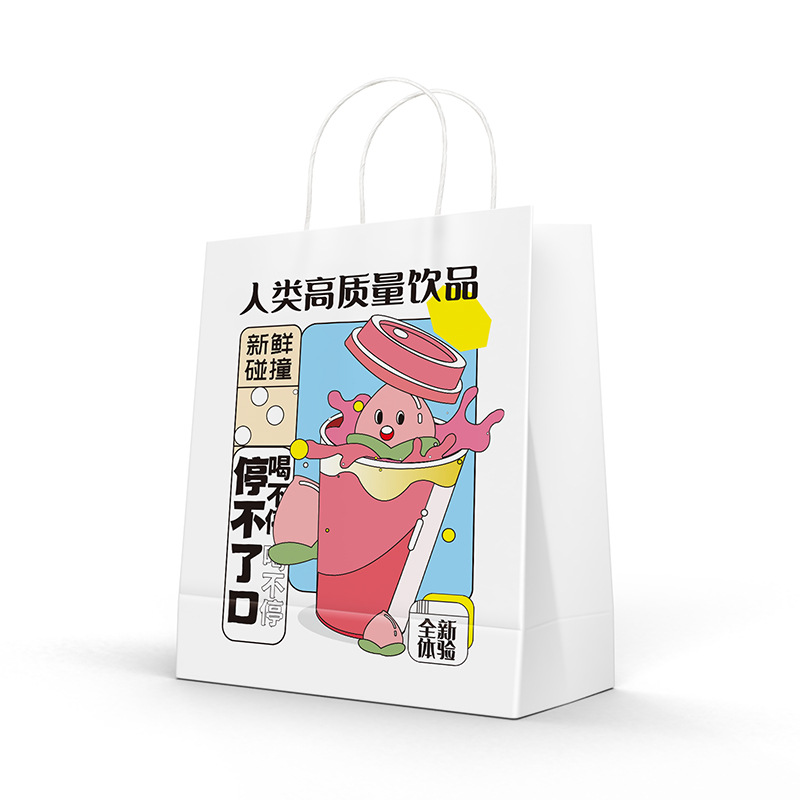 Internet celebridad tienda de pasteles para llevar bolsa de papel de embalaje pastel de hornear bolsa de embalaje ins estilo creativo bolsa de papel portátil en stock