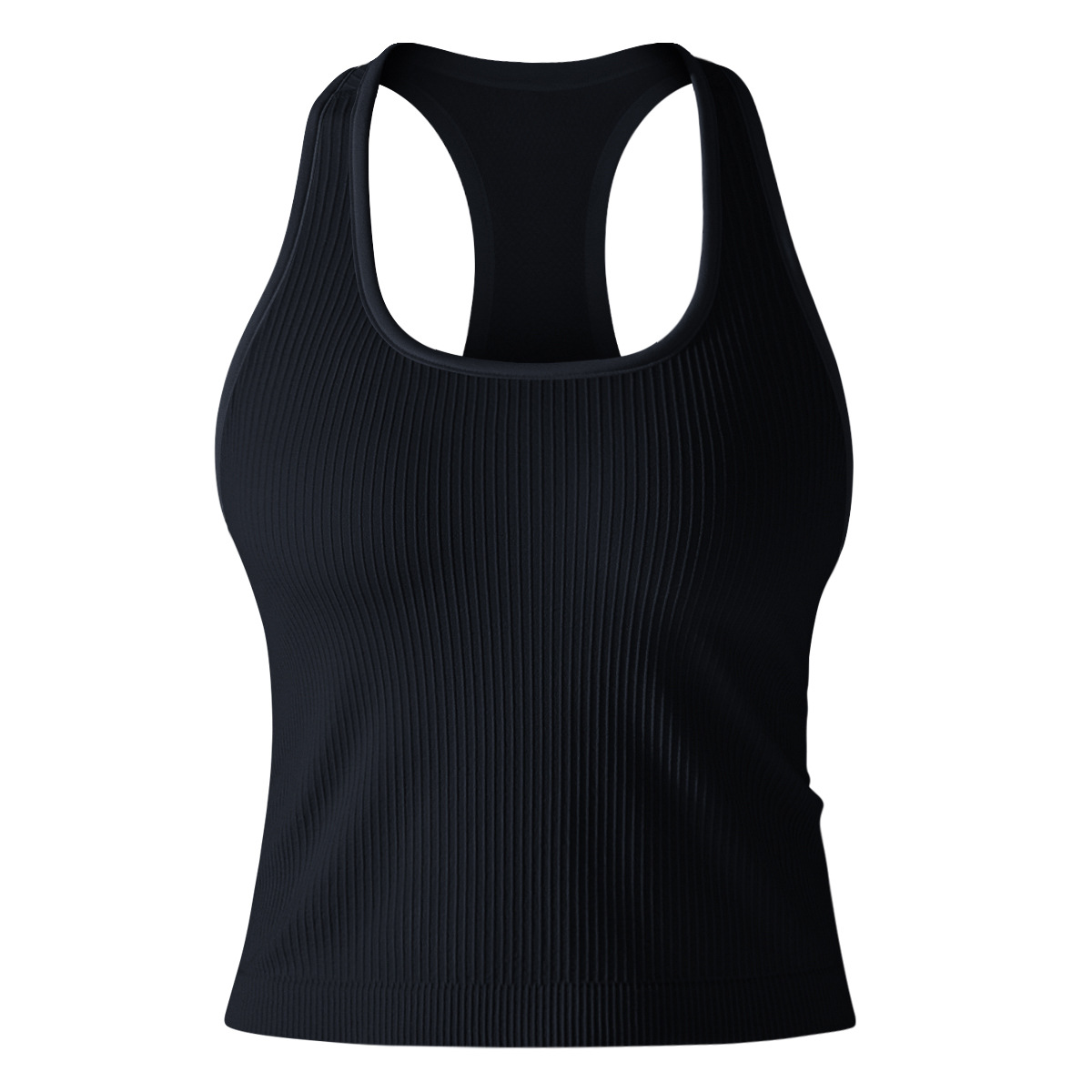 Chaleco largo ajustado ajustado con hilo de color sólido europeo y americano transfronterizo, deportes, correr, fitness, ropa de yoga, top femenino image 9