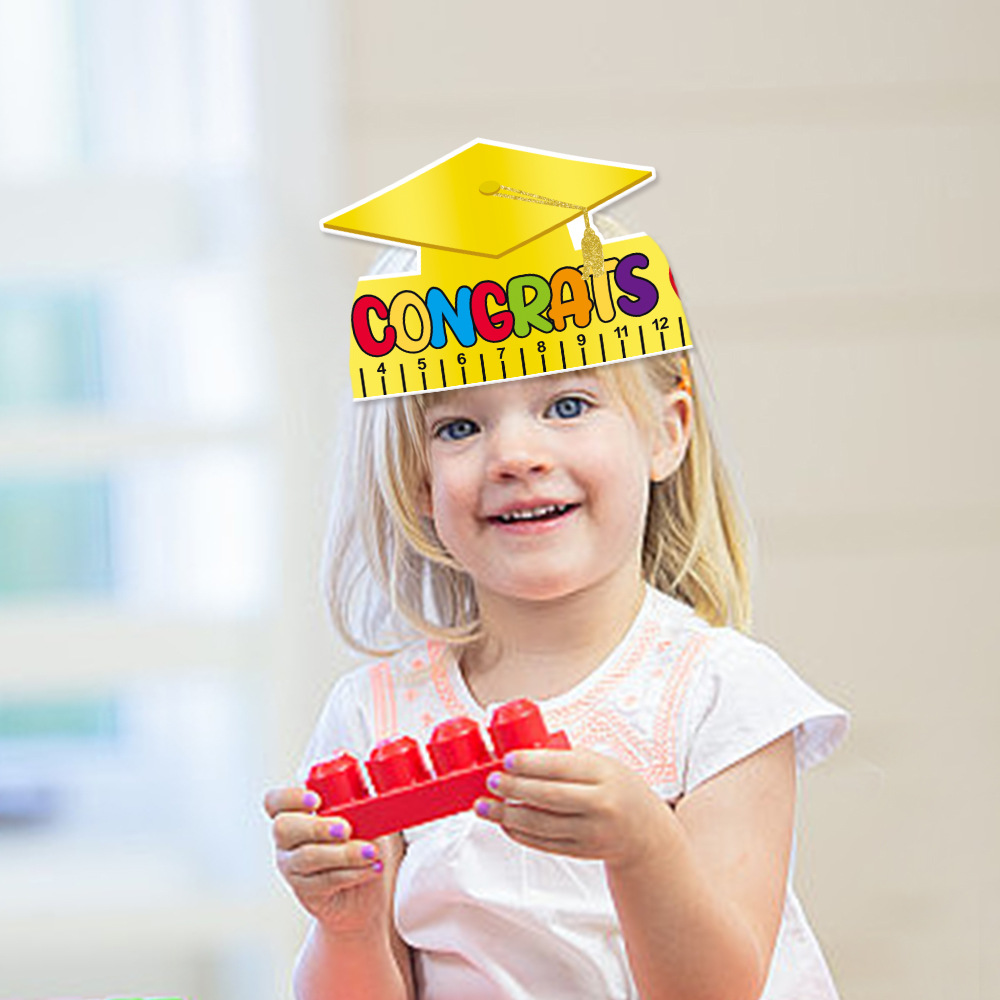 Nuevos productos transfronterizos jardín de infantes graduados sombreros de papel para niños graduados sombreros creativos de fiesta decoración de cabeza