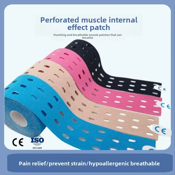 Manufacturer recommend perforated muscle stickers fitness exercise breathable muscle stickers physiotherapy exercise elastic bandage muscle internal effect stickers