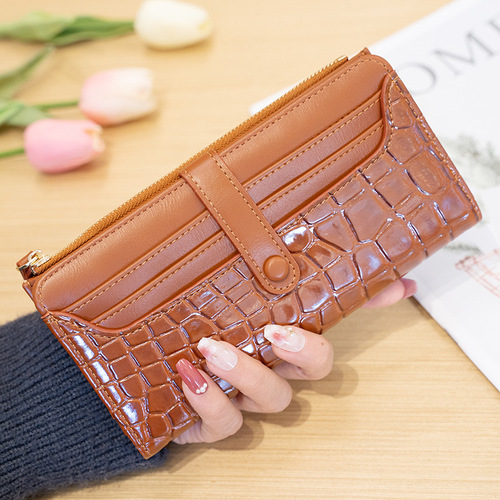 Cross-border style new style stone pattern fashion long women's wallet multi-card slot zipper large capacity PU wallet clutch