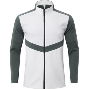 Men's Sports Jacket Color Contrast Autumn and Winter New Sports Long Sleeve Collar Warm Aerobic Jogging Jacket
