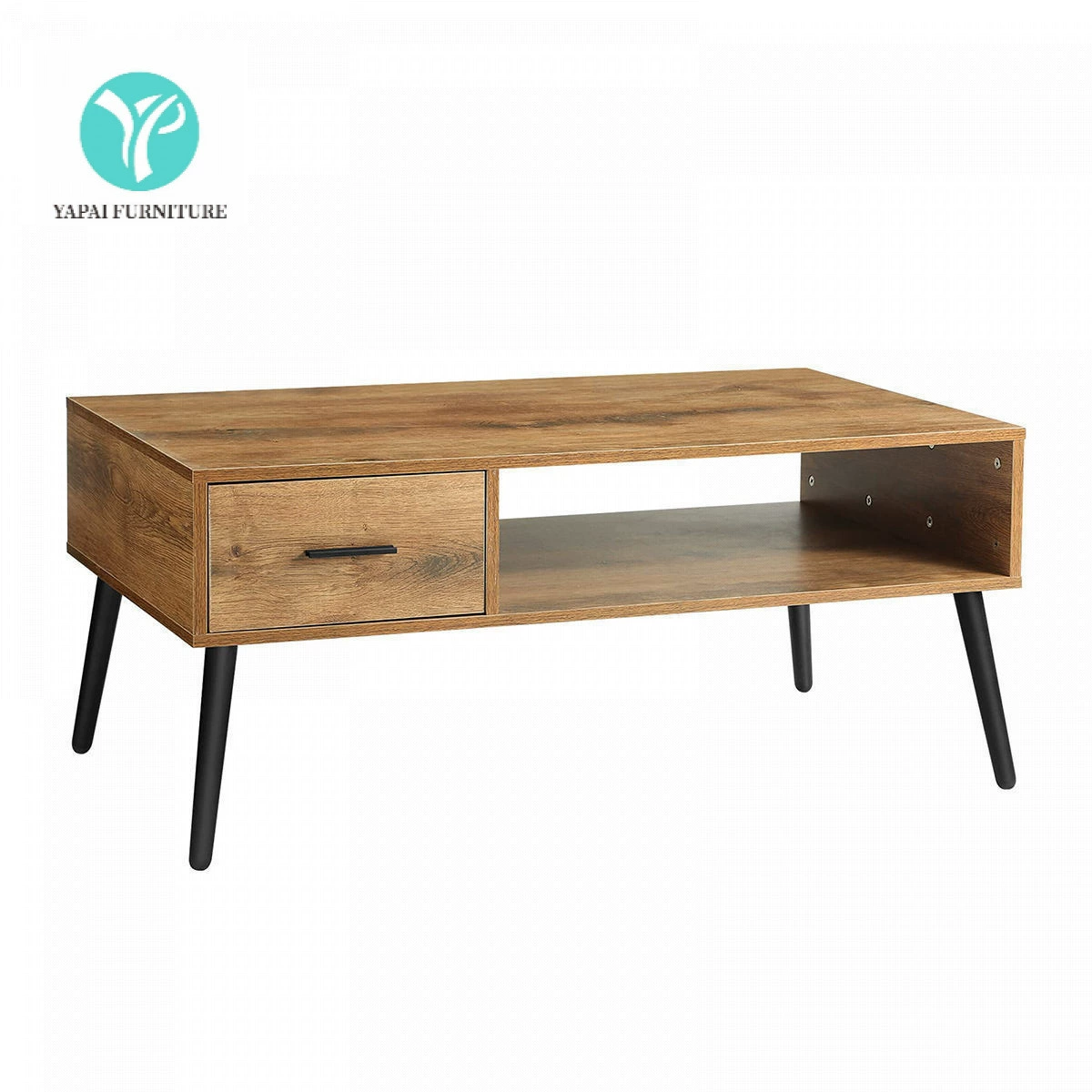 Журнальный столик для гостиной, оптовая продажа с фабрики, простой дизайн, с ящиками для хранения, ретро-стиль, трансграничная поставка Amazon.