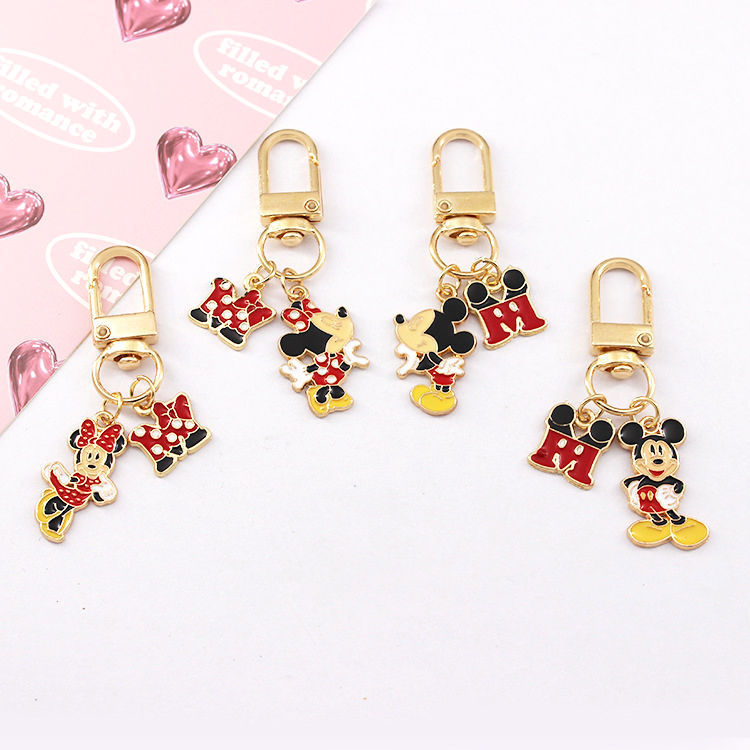 Cartoon metal cute Mickey Minnie Mouse keychain AirPods bag key ring pendant exquisite ornaments Cartoon metal cute Mickey Minnie Mouse keychain AirPods bag key ring pendant exquisite ornaments