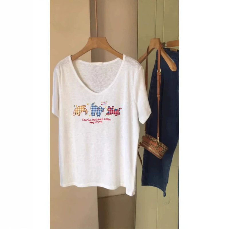 Snowflake Cotton Short-Sleeved T-Shirt for Women 2026 New Style White Pure Cotton Loose Slimming Summer Top Stylish and Trendy Snowflake Cotton Short-Sleeved T-Shirt for Women 2026 New Style White Pure Cotton Loose Slimming Summer Top Stylish and Trendy