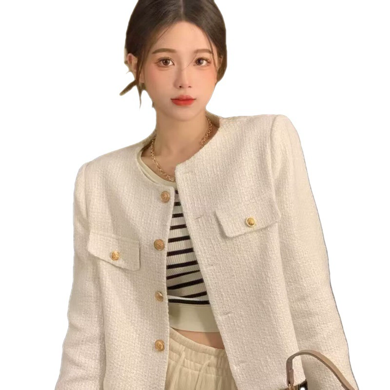 Осенняя куртка, короткий кардиган, прямой заводской продаж, стиль Chanel, коллекция 2023 года, корейский стиль, свободный крой