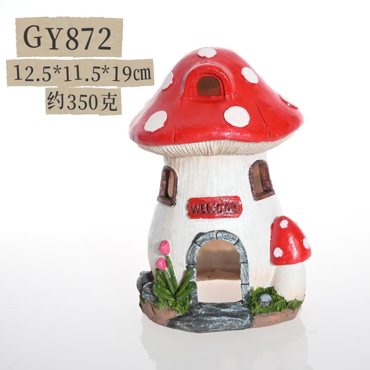 Escenografía de pecera simulación proceso de resina decoración de acuarios dibujos animados casa de hongos pequeña mascota escondida fábrica de decoración lúdica